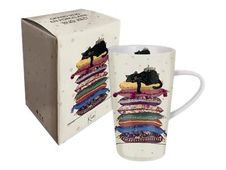 Kiub Bug Art - Boîte avec mug en porcelaine - 420 ml - chat sur coussin