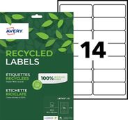 Avery - 210 Étiquettes recyclées blanches - 99,1 x 38,1 mm - Impression laser ou jet d'encre - réf LR7163-15