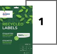 Avery - 15 Étiquettes recyclées blanches - 199,6 x 289,1 mm - Impression laser ou jet d'encre - réf LR7167-15