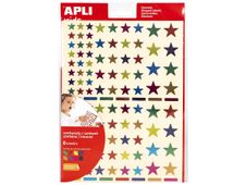 Apli Kids - 624 Gommettes étoiles métallisées - couleurs assorties (vert, rouge, bleu, jaune, lilas)