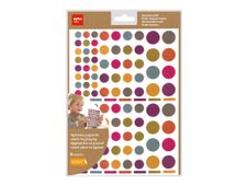 Apli Kids - 624 Gommettes kraft - couleurs assorties : jaune, violet, rouge, bleu clair, vert clair, gris-bleu, fuchsia (6 feuilles)
