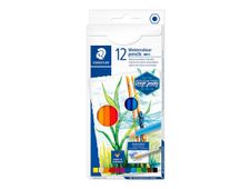 STAEDTLER 146 10C - crayon de couleur - souple - noir, rouge, bleu, vert, bleu clair, jaune, orange, pêche, mauve foncé, vert saule, bordeaux, marron Van Dyke (pack de 12)