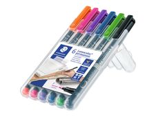 STAEDTLER Lumocolor 318 - feutre - noir, bleu, orange, violet, rose, vert clair