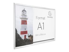 Exacompta Office cadre - Cadre mural clipsable pour A1 - aluminium/cristal