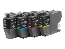 Brother LC421 - Paquete de 4 - negro, amarillo, cián, magenta - original - cartucho de tinta - para Brother DCP-J1140DW, MFC-J1010DW, MFC-J1012DW