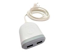 Watt&Co - chargeur secteur pour smartphone avec 3m de câble - 2USB - blanc