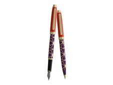 Enzo Varini Taormina XL Nakara - Parure de stylo à bille et stylo plume - violet et orange