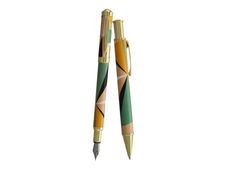 Enzo Varini Palazzo Scandinavo - Parure de stylo à bille et stylo plume - moutarde