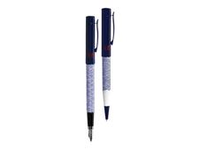 Vuarnet Aspen Stripes - Parure de stylo à bille et stylo plume - bleu et blanc