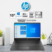 HP Laptop 15s-eq1003nk - PC portable 15,6" - AMD 3020e, 4Go RAM, 256Go Disque SSD, Windows 10
