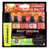 STABILO BOSS ORIGINAL ARTY - Pack de 5 surligneurs - couleurs chaudes assorties