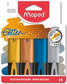 Maped Fluopep's Glitter Metal - Pack de 4 surligneurs - couleurs métalliques assorties