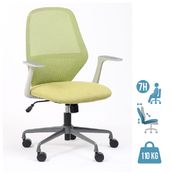 Fauteuil de bureau TIME - accoudoirs fixes gris clair - vert
