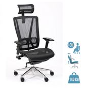 Fauteuil de bureau VASEAT - accoudoirs réglables - appui-tête intégré - noir