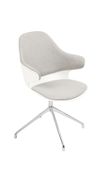 Lot de 2 chaises KHONG - avec accoudoirs - blanc et gris