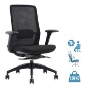 Fauteuil de bureau POLAR - accoudoirs réglables - appuie-tête en option - noir