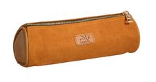 Trousse Velvet ronde velours - 1 compartiment - cognac - Carpentras