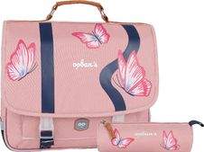 Cartable Ooban's Butterfly - 38 cm - 2 compartiments - rose - Oberthur