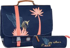 Cartable Ooban's Unicorn - 35 cm - 2 compartiments - bleu marine - Oberthur