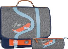 Cartable Ooban's Skate - 35 cm - 2 compartiments - gris chiné/bleu - Oberthur