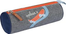 Trousse Ooban's Skate - 1 compartiment - gris chiné/bleu - Oberthur