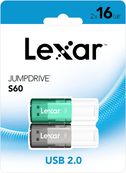 Lexar JumpDrive S60 - pack 2 clés USB 16 GO - USB 2.0