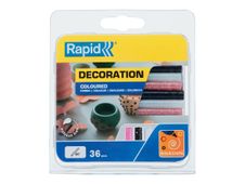 Rapid - 36 Bâtons de colle pailletée - blanc/noir/or/rose