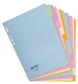 Bureau Vallée Recyclé - Intercalaire 12 positions - A4 - carte recyclée couleurs pastel