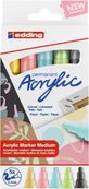 Edding 5100 - Pack de 5 marqueurs acryliques - jaune pastel, vert pastel, bleu pastel, anthracite, mauve