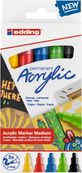 Edding 5100 - Pack de 5 marqueurs acryliques - jaune pastel, vert pastel, bleu pastel, anthracite, mauve noble