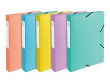 Exacompta Aquarel - Boîte de classement (livrée à plat) - dos 25 mm - disponible dans différentes couleurs pastels