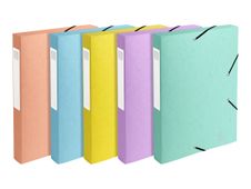 Exacompta Aquarel - Boîte de classement (livrée à plat) - dos 40 mm - disponible dans différentes couleurs pastels