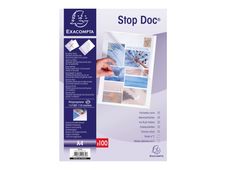 Exacompta Stop Doc - 100 Pochettes coin - A4 - 11/100 - cristal