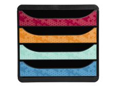 Exacompta MAÏA BigBox - Module de classement 4 tiroirs - arlequin/noir