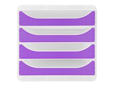 Exacompta Chromaline BigBox - Module de classement 4 tiroirs - violet transparent