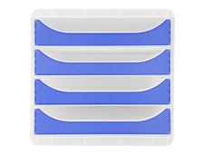 Exacompta Chromaline BigBox - Module de classement 4 tiroirs - bleu roi transparent