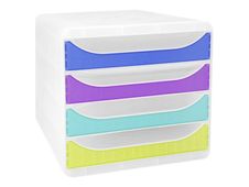Exacompta Chromaline BigBox - Module de classement 4 tiroirs - arlequin