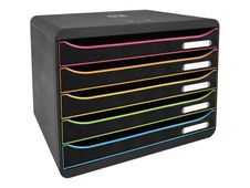 Exacompta BigBox Plus - Module de classement 5 tiroirs - noir
