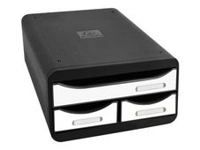 Exacompta Glossy - Module de classement 3 tiroirs - noir/blanc