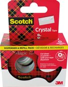 Scotch Crystal - Dévidoir + 3 Rubans adhésifs - 19 mm x 7,5 m - transparent