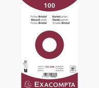 Exacompta - Pack de 100 Fiches Bristol non perforées - 12,5 x 20 cm -  dots - blanc