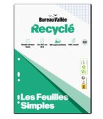 Bureau Vallée Recyclé - feuilles simples A4 - 300 pages - grands carreaux (Seyes) - perforées