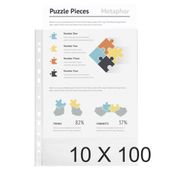 Exacompta - 10 Packs de 100 Pochettes perforées - A5 - grainées - 5/100