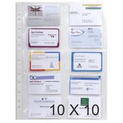 Exacompta - 10 Packs de 10 Pochettes pour cartes de visite - A4 - cristal
