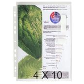 Exacompta - 4 Packs de 10 Pochettes perforées à soufflet avec rabat latéral - A4 - 20/100