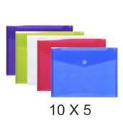 Exacompta - 10 Packs de 5 Pochettes perforées à scratch - A4 - couleurs assorties translucides