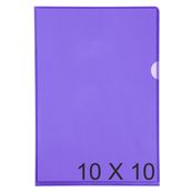 Exacompta - 10 Packs de 10 Pochettes coin lisses - A4 - 13/100 - violet translucide