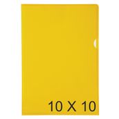 Exacompta - 10 Packs de 10 Pochettes coin lisses - A4 - 13/100 - jaune translucide