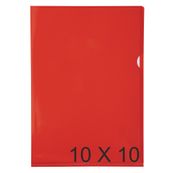 Exacompta - 10 Packs de 10 Pochettes coin lisses - A4 - 13/100 - rouge translucide