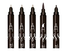 ONLINE Black Lettering - ensemble de stylo-brosse et crayon fin - noir - 5 pièces
